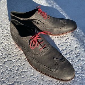 Cole Haan Nike Soles gray Suede Red Laces wingtip